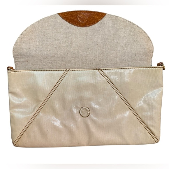 Rare Tory Burch cream studded gold detail Clutch Envelope Style vintage bag - Picture 3 of 10